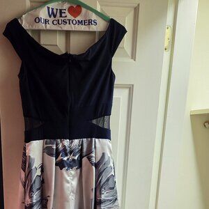 Midnight Blue Floor-Length Ball Gown – Elegant & Unique - Worn Once